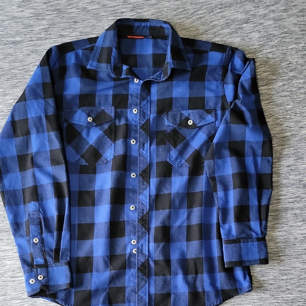 Blue and Black Checkered Shirt